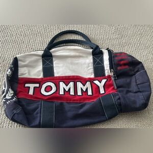 Tommy Hilfiger Navy, Red, and White Duffel Bag